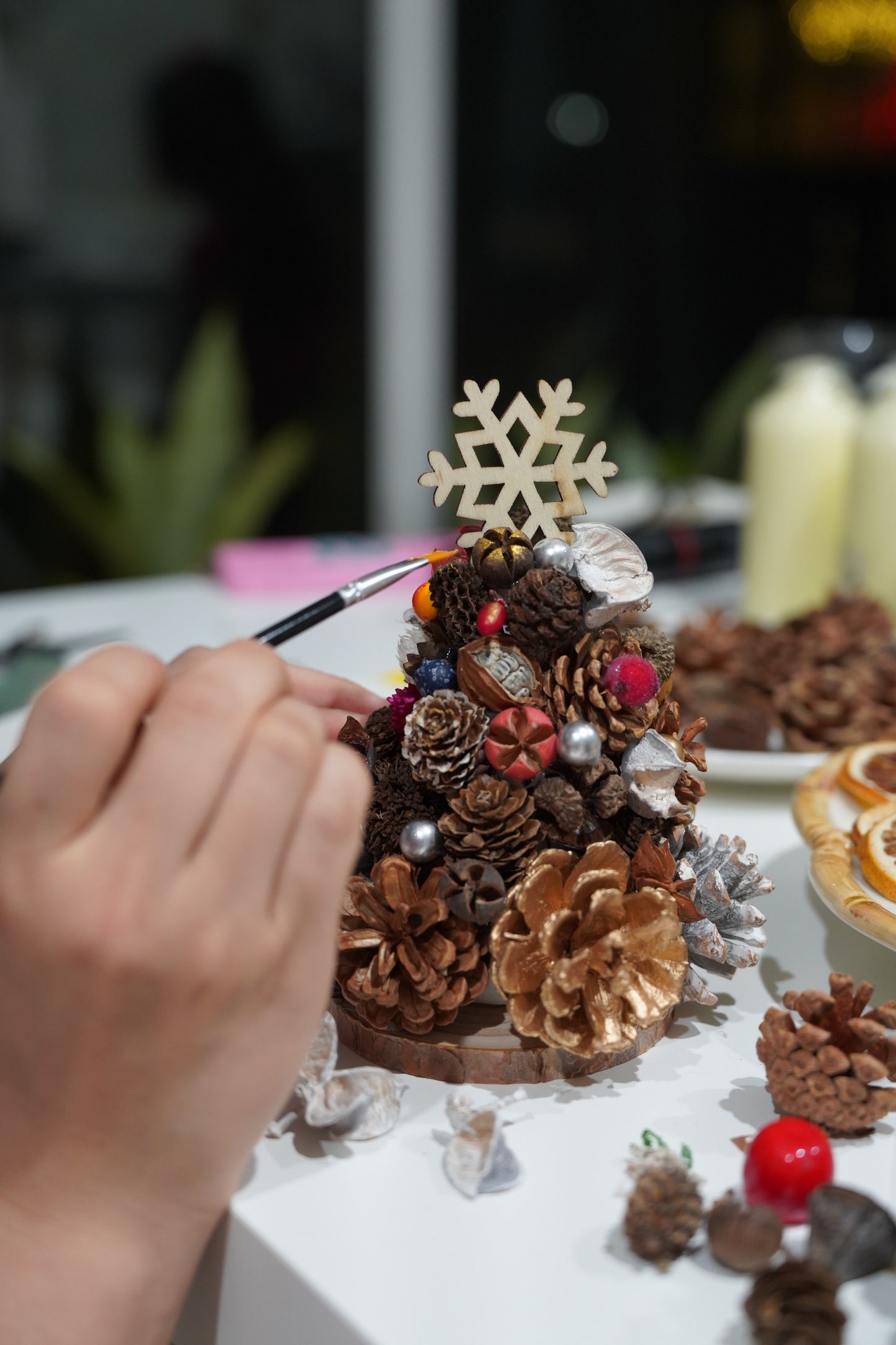 2025 Pinecone tree and Candle holder workshop