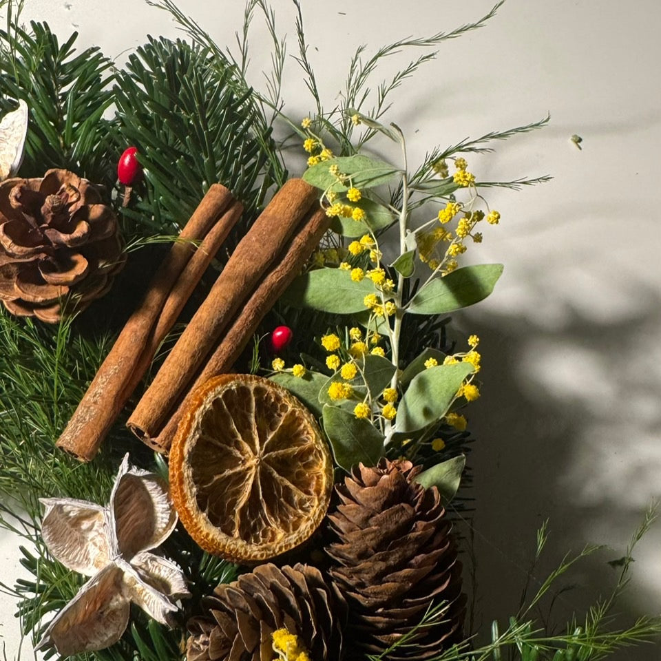 Hand-Making Christmas wreath Workshop with Festive Drinks & Dessert - FT Design Consultants